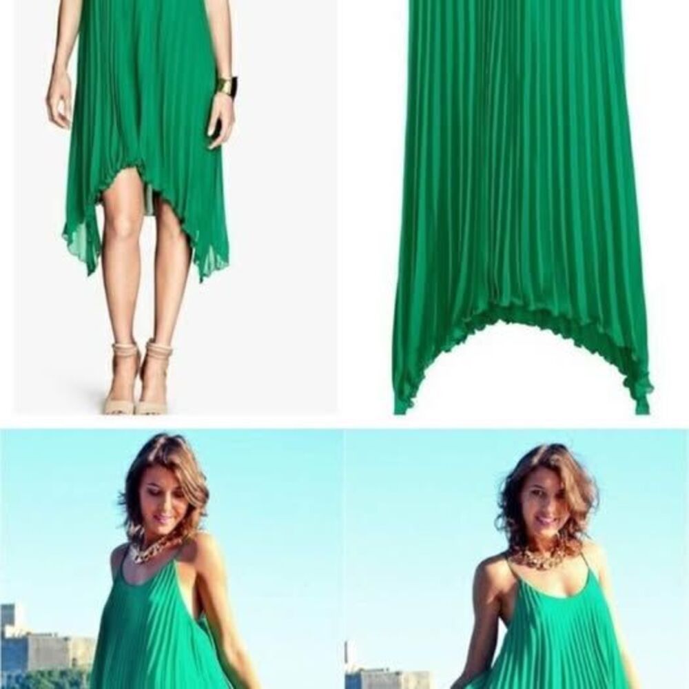 H&M Pleated Dress Green Size 6